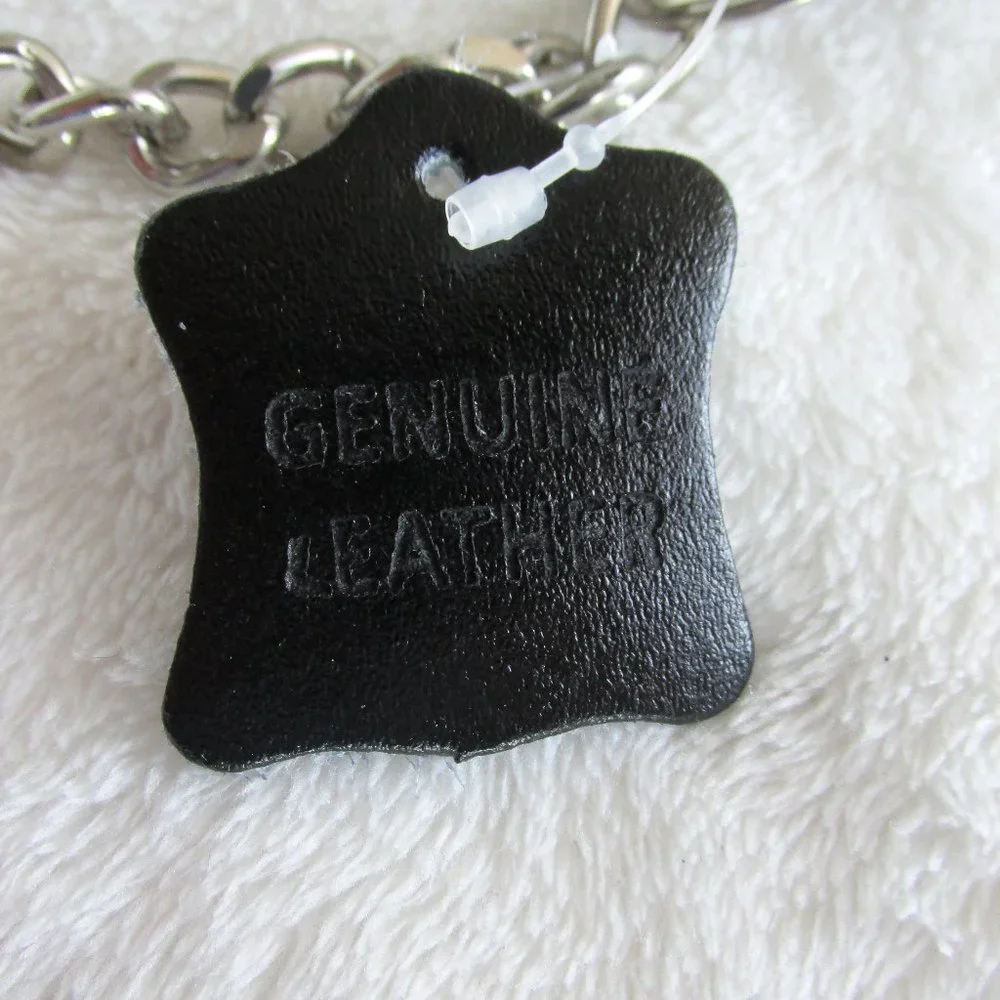 GENUINE Black Leather Chain Wallet NWOT - Picture 2 of 10